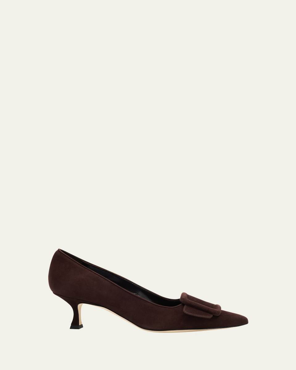 Maysale Suede Buckle Pumps